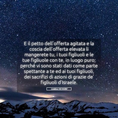 Picture 05 - Levitico 10:14 RIV - E il petto dell’offerta agitata e la coscia - Bible Verse Picture