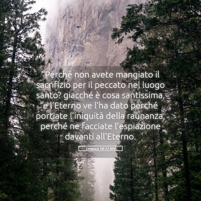 Picture 05 - Levitico 10:17 RIV - “Perché non avete mangiato il sacrifizio per - Bible Verse Picture