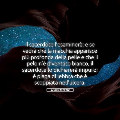 Picture 05 - Levitico 13:20 RIV - Il sacerdote l’esaminerà; e se vedrà che la - Bible Verse Picture