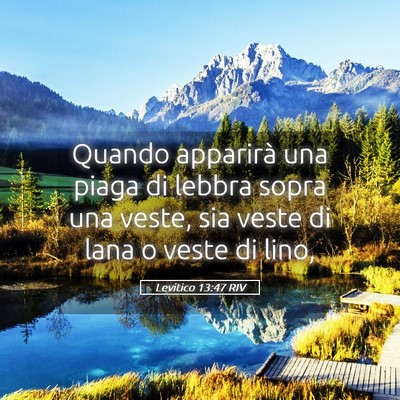 Picture 05 - Levitico 13:47 RIV - Quando apparirà una piaga di lebbra sopra una - Bible Verse Picture