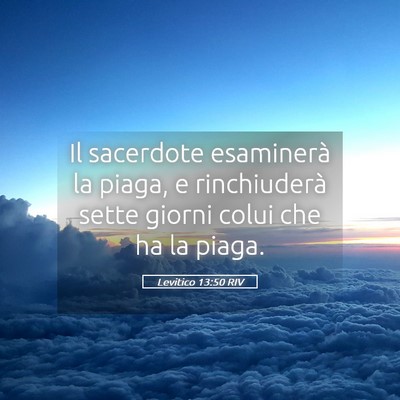 Picture 05 - Levitico 13:50 RIV - Il sacerdote esaminerà la piaga, e rinchiuderà - Bible Verse Picture