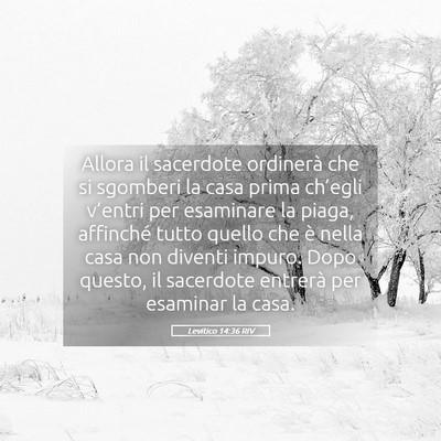 Picture 05 - Levitico 14:36 RIV - Allora il sacerdote ordinerà che si sgomberi la - Bible Verse Picture