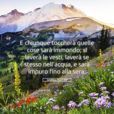 Picture 05 - Levitico 15:27 RIV - E chiunque toccherà quelle cose sarà immondo; - Bible Verse Picture
