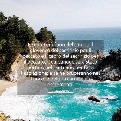 Picture 05 - Levitico 16:27 RIV - E si porterà fuori del campo il giovenco del - Bible Verse Picture