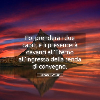 Picture 05 - Levitico 16:7 RIV - Poi prenderà i due capri, e li presenterà - Bible Verse Picture