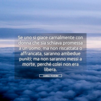 Picture 05 - Levitico 19:20 RIV - Se uno si giace carnalmente con donna che sia - Bible Verse Picture