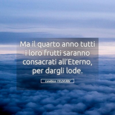 Picture 05 - Levitico 19:24 RIV - Ma il quarto anno tutti i loro frutti saranno - Bible Verse Picture