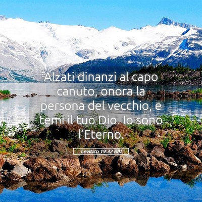 Picture 05 - Levitico 19:32 RIV - Alzati dinanzi al capo canuto, onora la persona - Bible Verse Picture