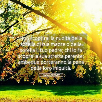 Picture 05 - Levitico 20:19 RIV - Non scoprirai la nudità della sorella di tua - Bible Verse Picture
