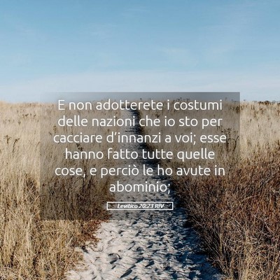 Picture 05 - Levitico 20:23 RIV - E non adotterete i costumi delle nazioni che io - Bible Verse Picture