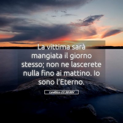 Picture 05 - Levitico 22:30 RIV - La vittima sarà mangiata il giorno stesso; non - Bible Verse Picture