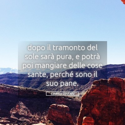Picture 05 - Levitico 22:7 RIV - dopo il tramonto del sole sarà pura, e potrà - Bible Verse Picture