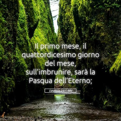 Picture 05 - Levitico 23:5 RIV - Il primo mese, il quattordicesimo giorno del - Bible Verse Picture