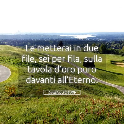 Picture 05 - Levitico 24:6 RIV - Le metterai in due file, sei per fila, sulla - Bible Verse Picture