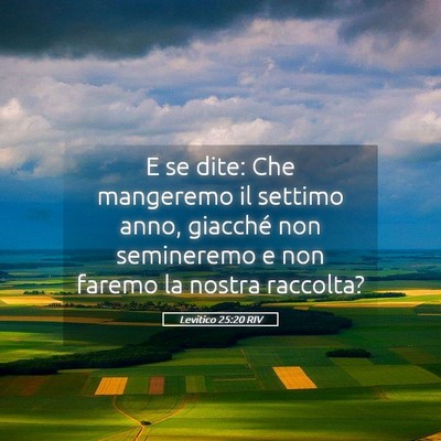 Picture 05 - Levitico 25:20 RIV - E se dite: Che mangeremo il settimo anno, - Bible Verse Picture