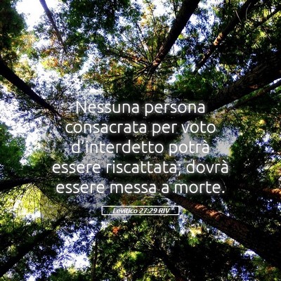 Picture 05 - Levitico 27:29 RIV - Nessuna persona consacrata per voto - Bible Verse Picture