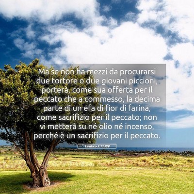 Picture 05 - Levitico 5:11 RIV - Ma se non ha mezzi da procurarsi due tortore o - Bible Verse Picture