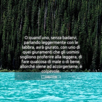 Picture 05 - Levitico 5:4 RIV - O quand’uno, senza badarvi, parlando - Bible Verse Picture
