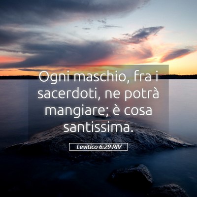 Picture 05 - Levitico 6:29 RIV - Ogni maschio, fra i sacerdoti, ne potrà - Bible Verse Picture