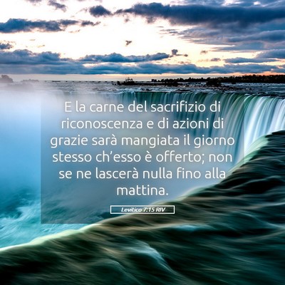 Picture 05 - Levitico 7:15 RIV - E la carne del sacrifizio di riconoscenza e di - Bible Verse Picture