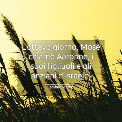 Picture 05 - Levitico 9:1 RIV - L’ottavo giorno, Mosè chiamò Aaronne, i suoi - Bible Verse Picture