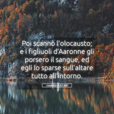 Picture 05 - Levitico 9:12 RIV - Poi scannò l’olocausto; e i figliuoli - Bible Verse Picture