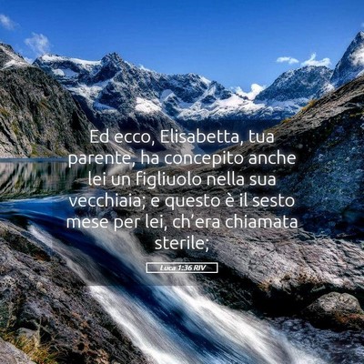 Picture 05 - Luca 1:36 RIV - Ed ecco, Elisabetta, tua parente, ha concepito - Bible Verse Picture