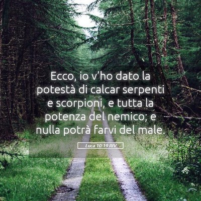 Picture 05 - Luca 10:19 RIV - Ecco, io v’ho dato la potestà di calcar - Bible Verse Picture