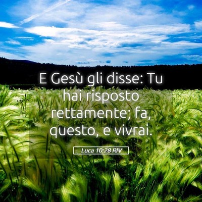 Picture 05 - Luca 10:28 RIV - E Gesù gli disse: Tu hai risposto rettamente; - Bible Verse Picture