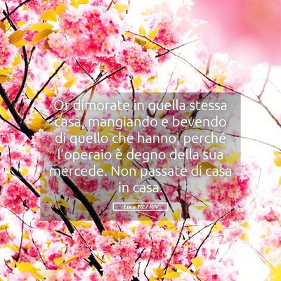 Picture 05 - Luca 10:7 RIV - Or dimorate in quella stessa casa, mangiando e - Bible Verse Picture