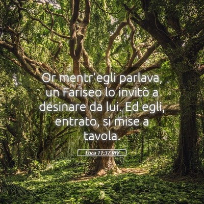 Picture 05 - Luca 11:37 RIV - Or mentr’egli parlava, un Fariseo lo invitò a - Bible Verse Picture