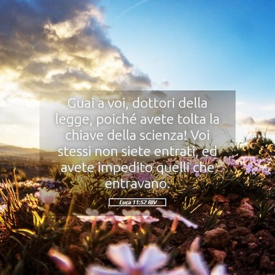 Picture 05 - Luca 11:52 RIV - Guai a voi, dottori della legge, poiché avete - Bible Verse Picture