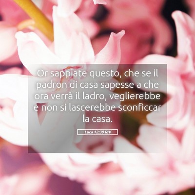 Picture 05 - Luca 12:39 RIV - Or sappiate questo, che se il padron di casa - Bible Verse Picture