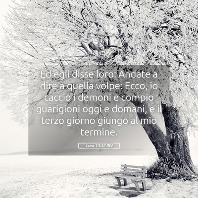 Picture 05 - Luca 13:32 RIV - Ed egli disse loro: Andate a dire a quella volpe: - Bible Verse Picture