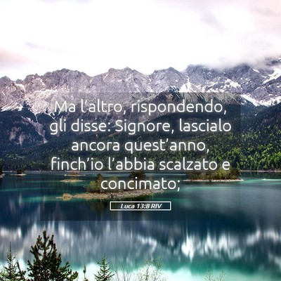 Picture 05 - Luca 13:8 RIV - Ma l’altro, rispondendo, gli disse: Signore, - Bible Verse Picture