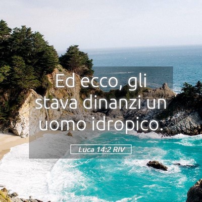 Picture 05 - Luca 14:2 RIV - Ed ecco, gli stava dinanzi un uomo - Bible Verse Picture