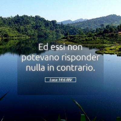 Picture 05 - Luca 14:6 RIV - Ed essi non potevano risponder nulla in - Bible Verse Picture
