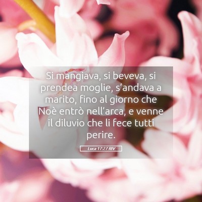 Picture 05 - Luca 17:27 RIV - Si mangiava, si beveva, si prendea moglie, - Bible Verse Picture