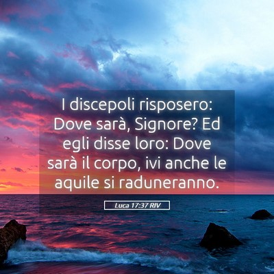Picture 05 - Luca 17:37 RIV - I discepoli risposero: Dove sarà, Signore? Ed - Bible Verse Picture