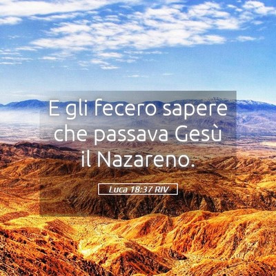 Picture 05 - Luca 18:37 RIV - E gli fecero sapere che passava Gesù il - Bible Verse Picture