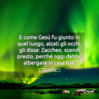 Picture 05 - Luca 19:5 RIV - E come Gesù fu giunto in quel luogo, alzati gli - Bible Verse Picture