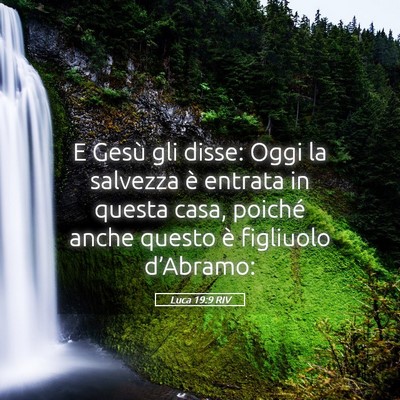 Picture 05 - Luca 19:9 RIV - E Gesù gli disse: Oggi la salvezza è entrata in - Bible Verse Picture