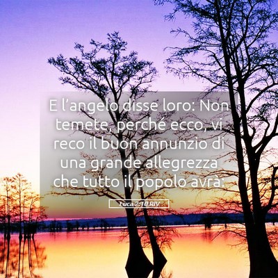 Picture 05 - Luca 2:10 RIV - E l’angelo disse loro: Non temete, perché - Bible Verse Picture