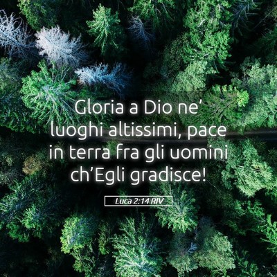 Picture 05 - Luca 2:14 RIV - Gloria a Dio ne’ luoghi altissimi, pace in - Bible Verse Picture