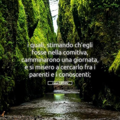 Picture 05 - Luca 2:44 RIV - i quali, stimando ch’egli fosse nella comitiva, - Bible Verse Picture