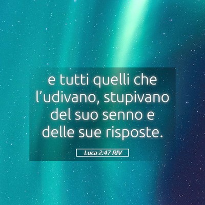 Picture 05 - Luca 2:47 RIV - e tutti quelli che l’udivano, stupivano del suo - Bible Verse Picture