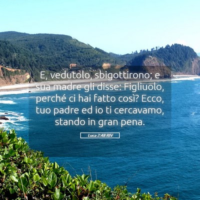 Picture 05 - Luca 2:48 RIV - E, vedutolo, sbigottirono; e sua madre gli disse: - Bible Verse Picture