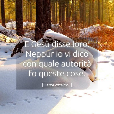 Picture 05 - Luca 20:8 RIV - E Gesù disse loro: Neppur io vi dico con quale - Bible Verse Picture