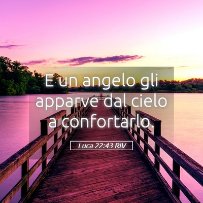 Picture 05 - Luca 22:43 RIV - E un angelo gli apparve dal cielo a - Bible Verse Picture