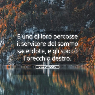 Picture 05 - Luca 22:50 RIV - E uno di loro percosse il servitore del sommo - Bible Verse Picture